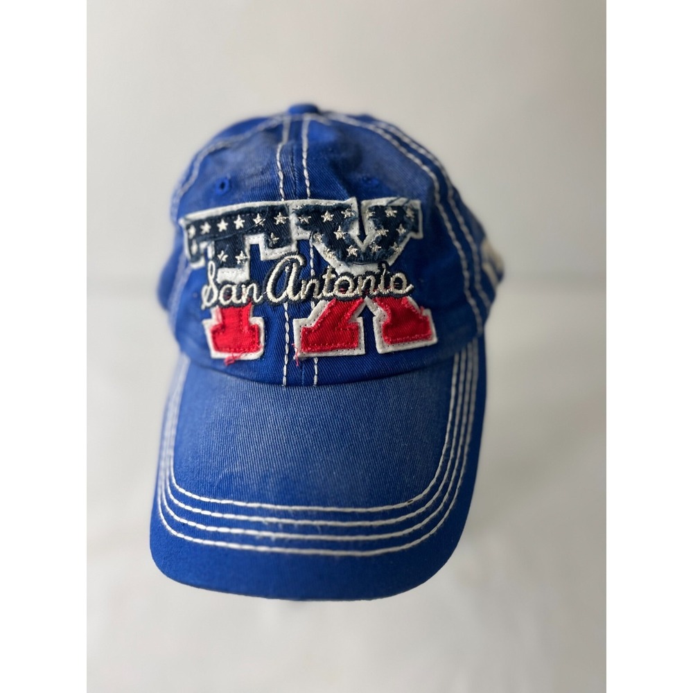 San Antonio TX Baseball Cap Hat Adjustable Strapback Blue Embroidery‎ Patch FLAG